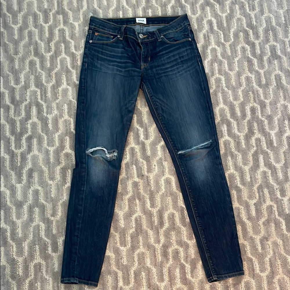 Hudson Jeans Dark Blue Distressed Skinny Jeans